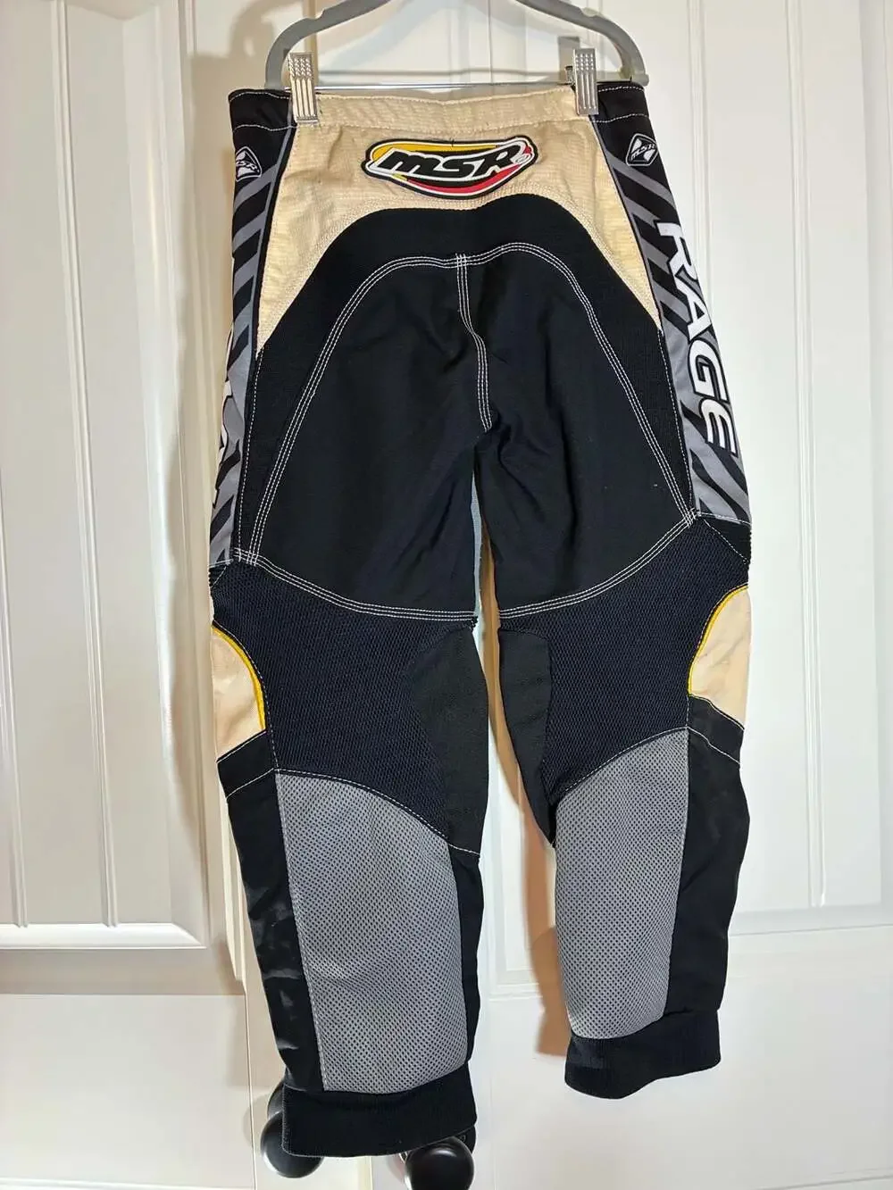 Msr Rage Racing Motocross Pants Youth Size 24 Black Yellow Vintage Vmx
